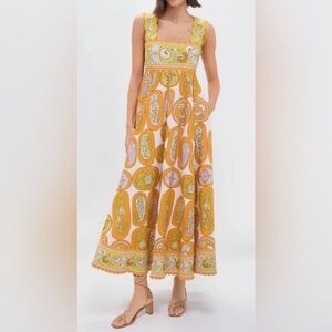 ALÉMAIS Diana printed cotton midi dress in a multi-color pattern - Size 2